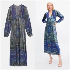 Abstract Metallic Fiber Abstract Long Dress